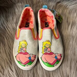 Nintendo By Ground Up Super Mario Peach Shoes Girls Size 3 Slip On Sneakers